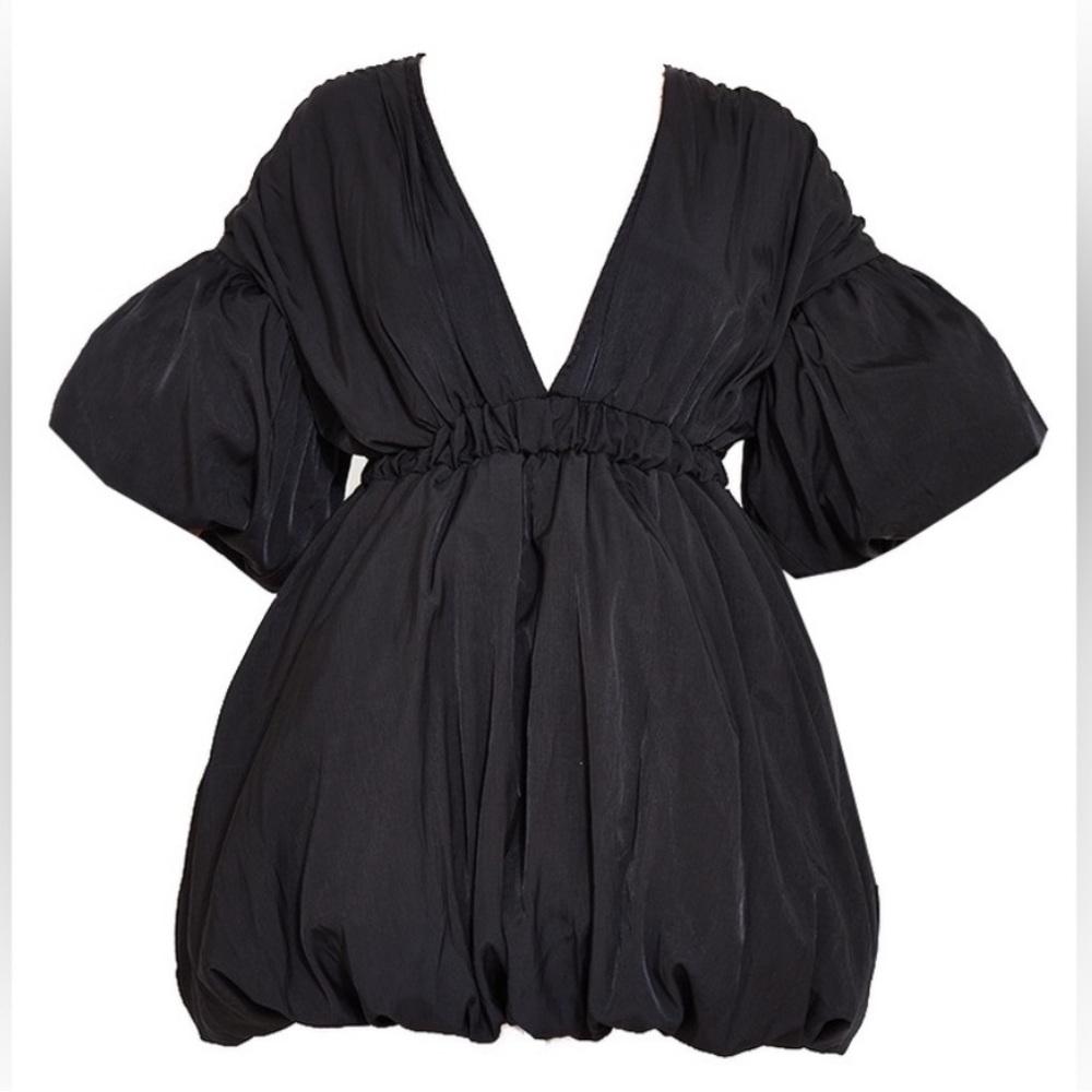 Black PLT Puffball Mini Dress